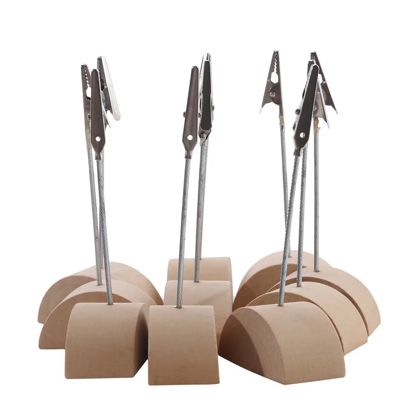 10pcs Place Card Holder Metallic Table Number Stand Photo Paper Clamp Romantic Photo Clip Party Wedding Home Desktop Decoration