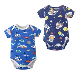 Summer Newborn Infant Baby Clothes Cute Toddler Jumpsuits Boys Girls Long/Short Sleeve Cotton Bodysuits Outfits