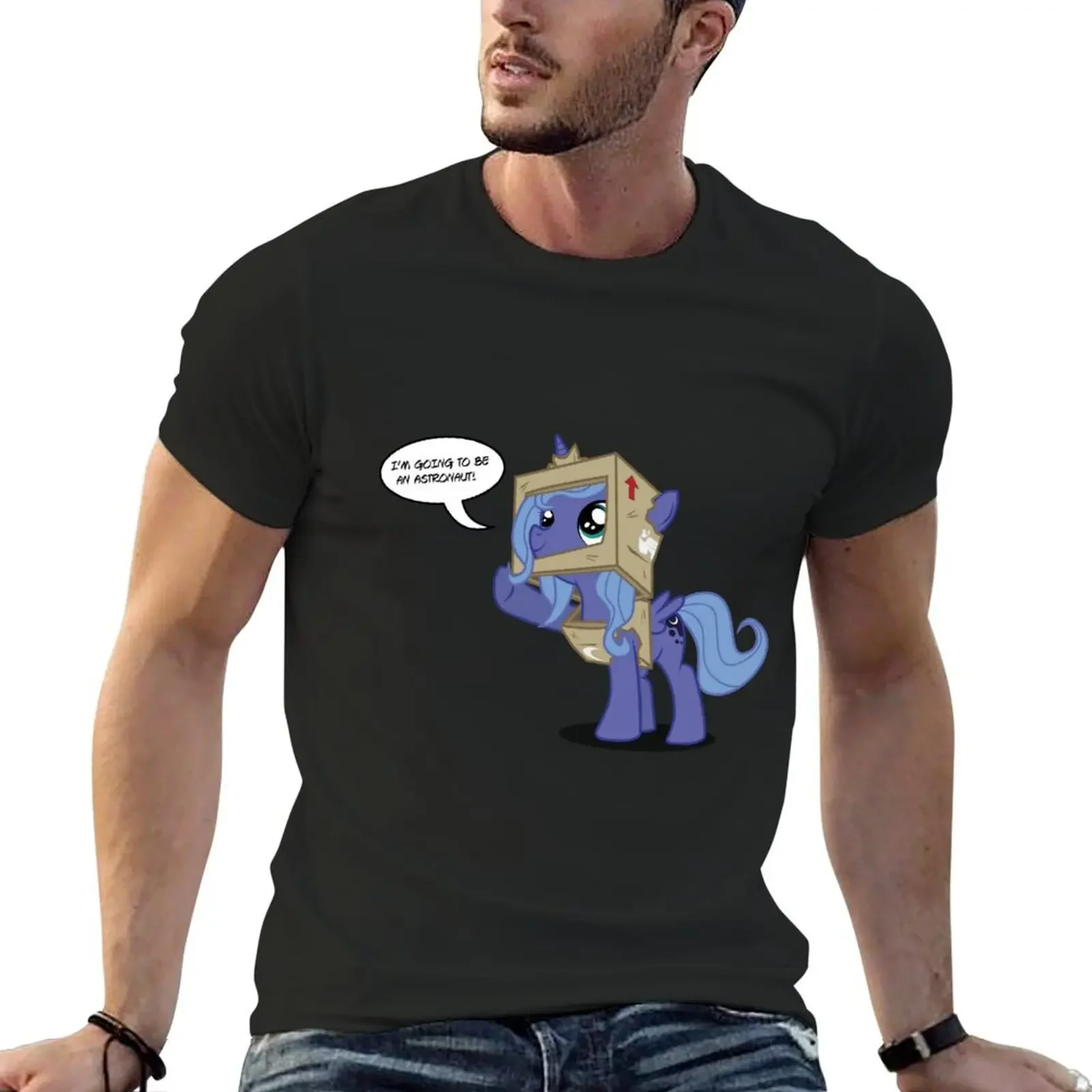 

Luna the Astronaut T-Shirt vintage graphic tee cheap stuff vintage clothes quick-drying mens plain t shirts