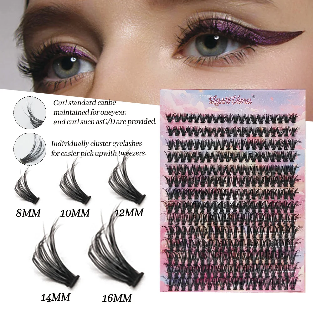 Diy Wimpers Extensie Kit 360 Stuks Pluizige Lash Clusters Individuele Wimpers Met Binding En Afdichting Lijm Remover Pincet Complete Kit