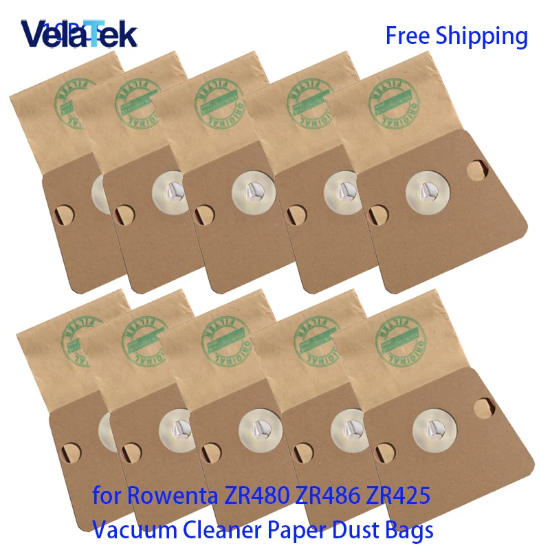 Bolsa de papel para aspiradora Rowenta ZR480/ZR486/ ZR425/RO1274/Soam RO1221, 10 Uds.