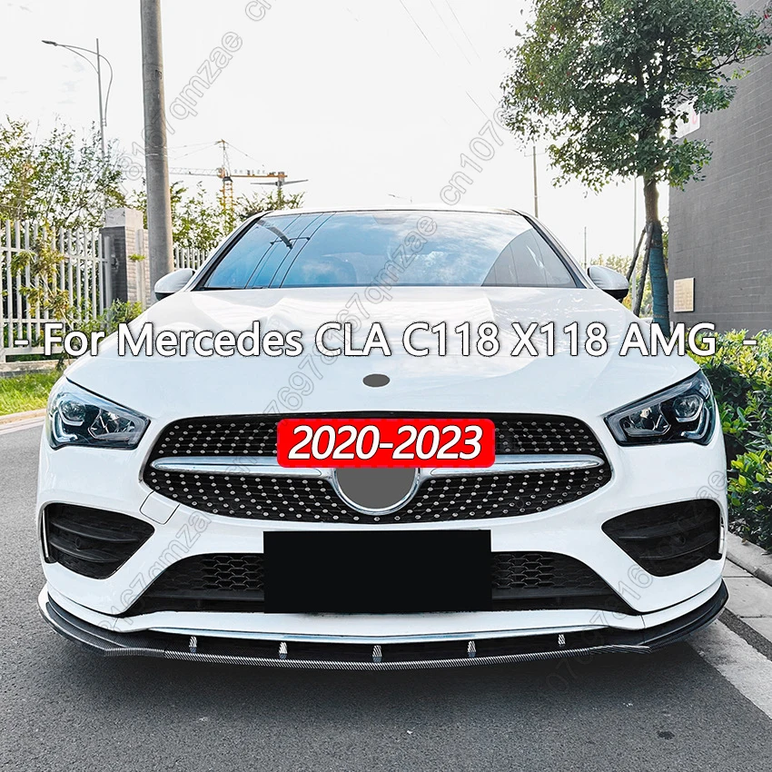 Front Bumper Lip Spoiler Splitter Diffuser For Mercedes Benz CLA C118 W118 X118 CLA180 200 220 250 CLA35 45 AMG 2020-2023 Kits