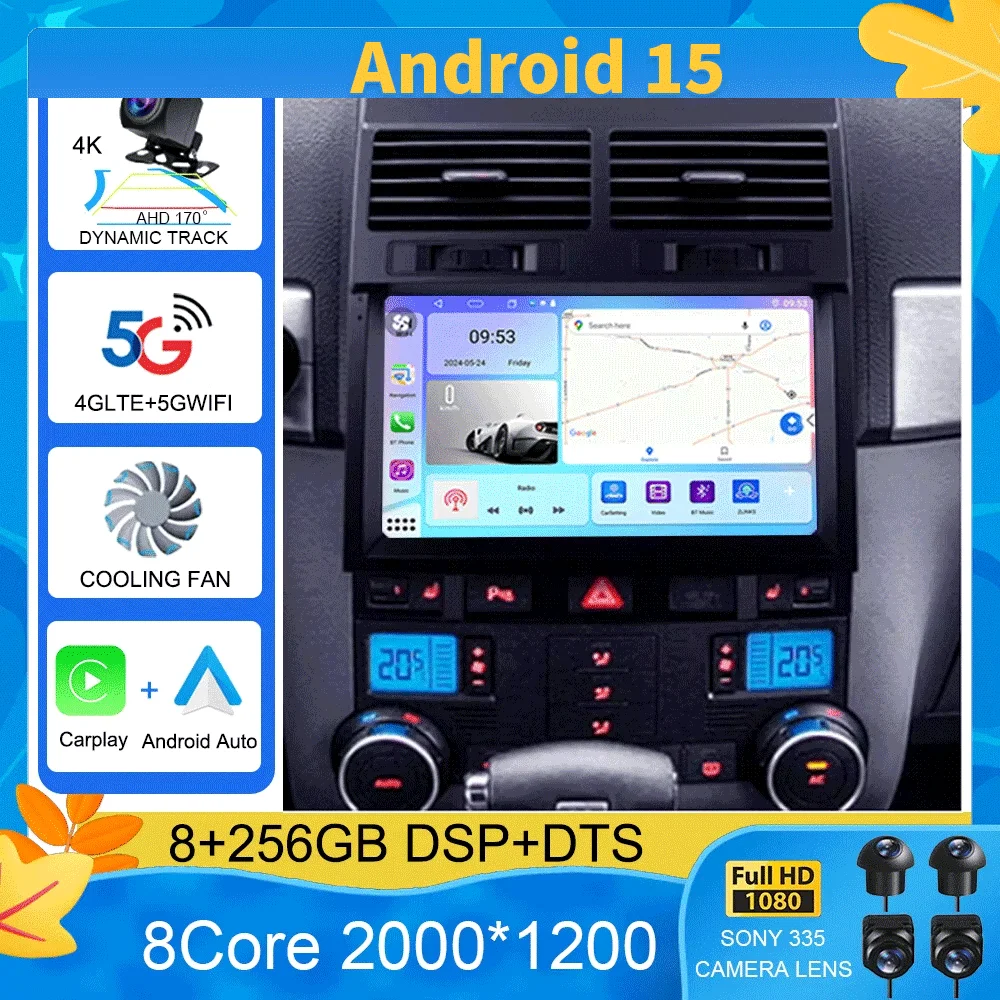 

Android 15 Car Radio For Volkswagen Touareg I 1 GP 2002 - 2010 Video Player Navigation stereo GPS No 2din 2 din dvd