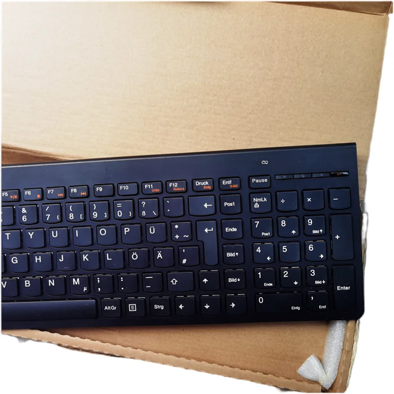 Teclado sem fio preto para Lenovo, layout alemão, SK-8861