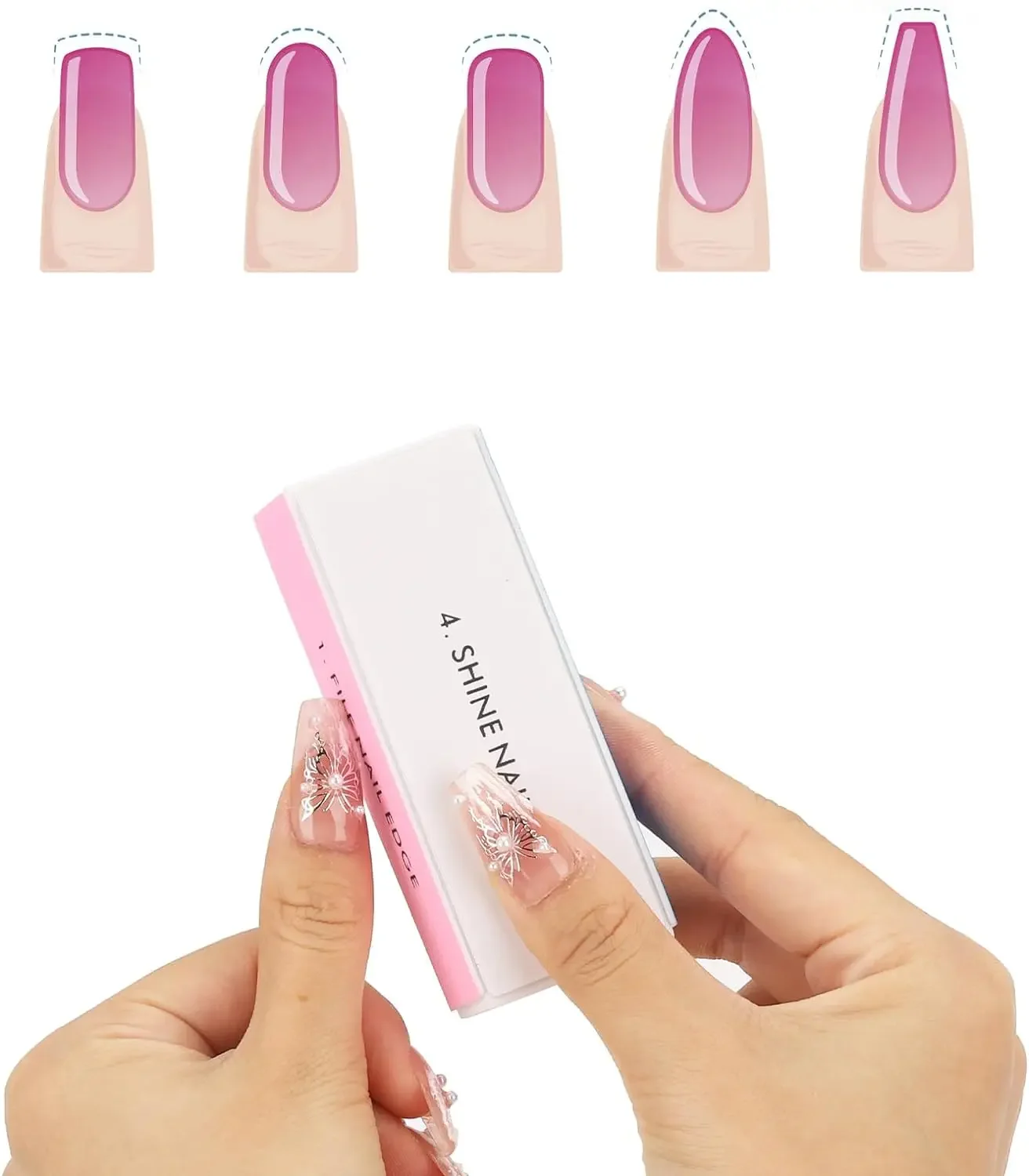 Nails Buffer Grind Buffing Block pink Nail File For Pedicure Manicure Care Nail Art Sponge Buffer Polish Nail accessories Tools