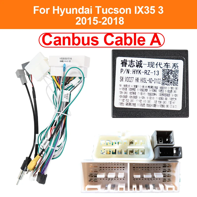 Harness Adapter 16Pin Plug to 18Pin 24Pin For Hyundai Tucson IX35 IX45 SantaFe Elantra MISTRA Sportage Kia OPTIMA HYK-RZ-13