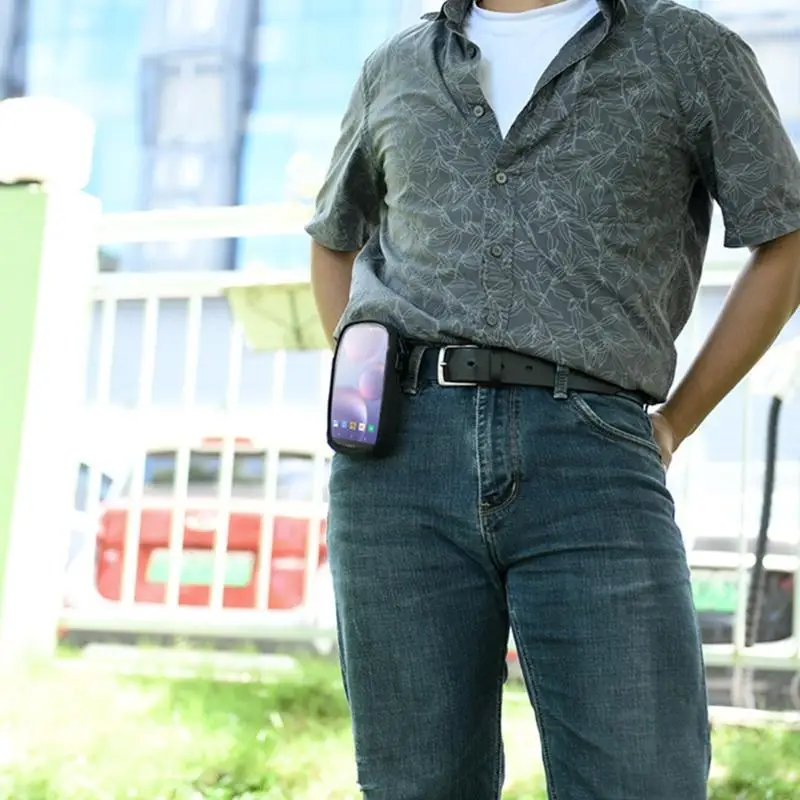 77JD Universal MP3/MP4 حقيبة تخزين محمولة مع نافذة واضحة وخطاف معدني