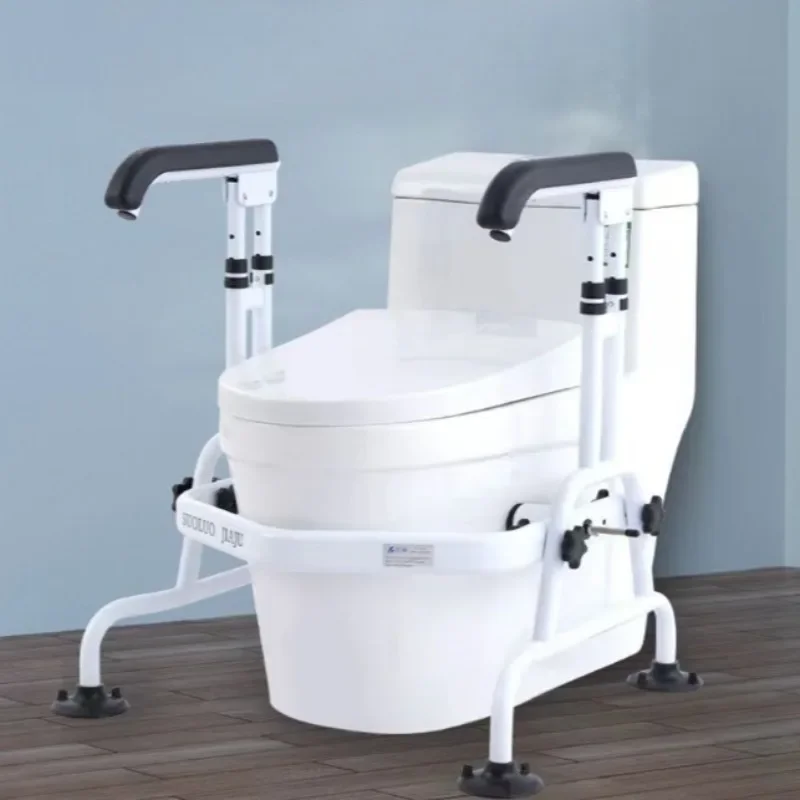 Toilet Frame for Elderly WC Height Adjustable Bathroom Toilet Handrail Can Be Flipped.Handicap Grab Bars Toilet Safety Rails