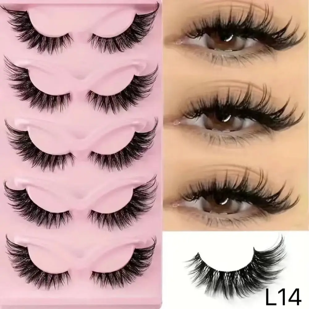 

Elongated Cat Eye Lashes Fluffy Natural Black False Eyelashes Reusable Lashes Extension 3D Curled Lashes Stage