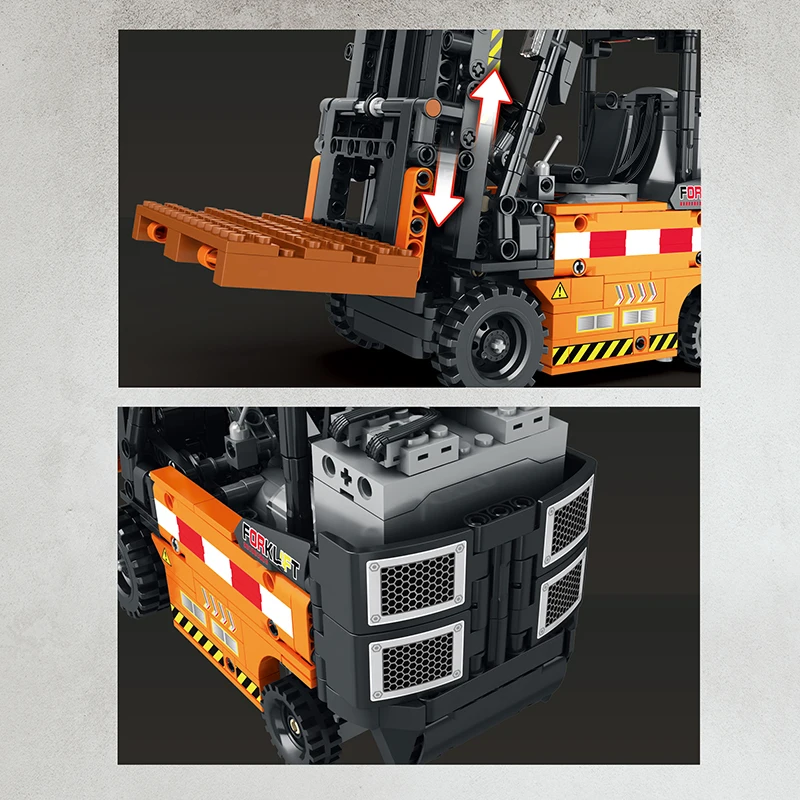 722PCS Afstandsbediening Heftruck MOC Model Bouwstenen Techniek Voertuig RC Auto Assemblage Technologie Elektronische Bakstenen Speelgoed