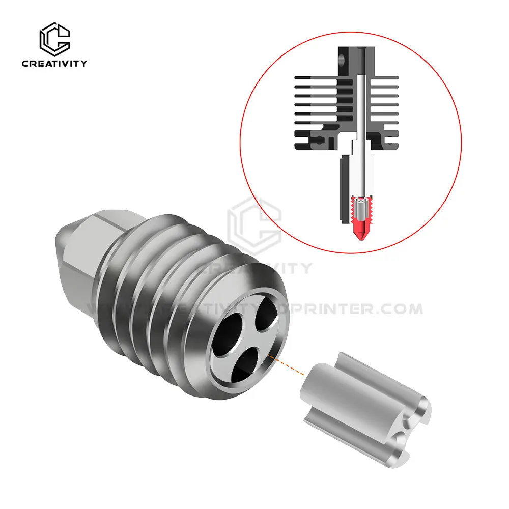 Labx1/P1P/P1S/Lab X1 Carbon 3d Printer Copper Plated Nozzle High Flow CHT Nozzle 0.2/0.4/0.8mm For Bambu Upgrade Hotend Nozzle