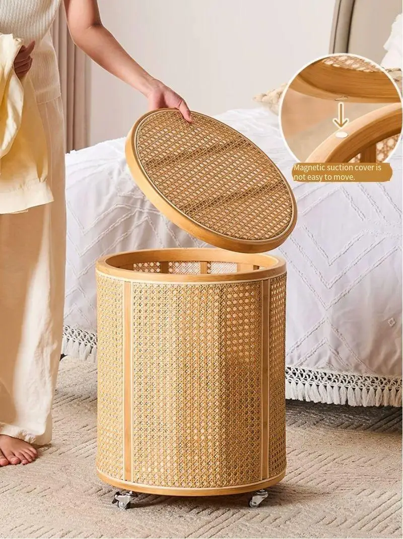 For Wheeled Laundry Basket, Large Woven Storage Bin for Clothes & Home