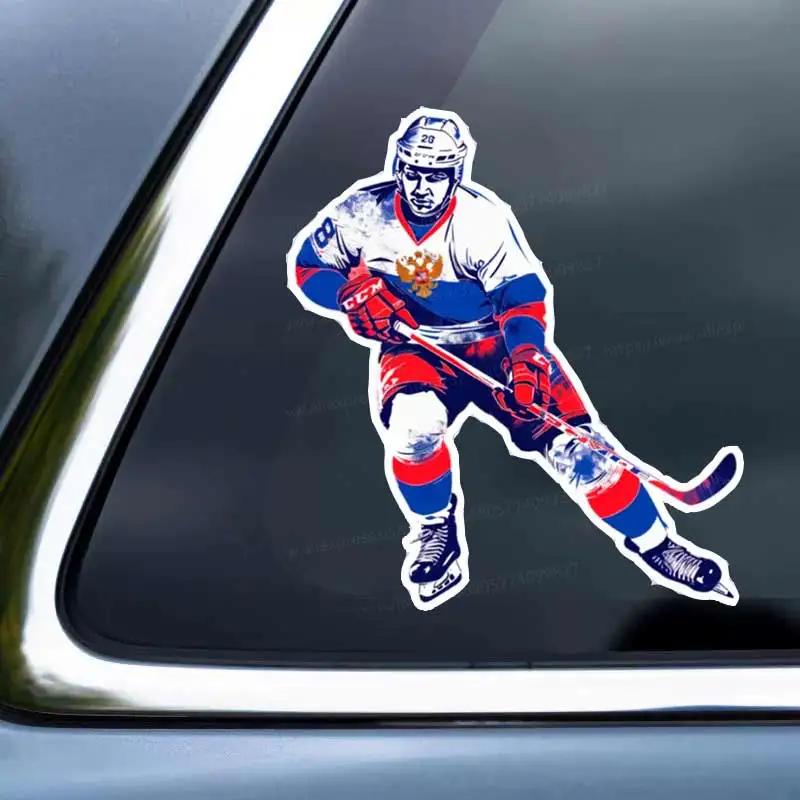 Hockey Player Car Sticker Vinyl Decal Waterproof Rear Window Motorcycle Camper Bumper Truck Laptop Decoration Y49