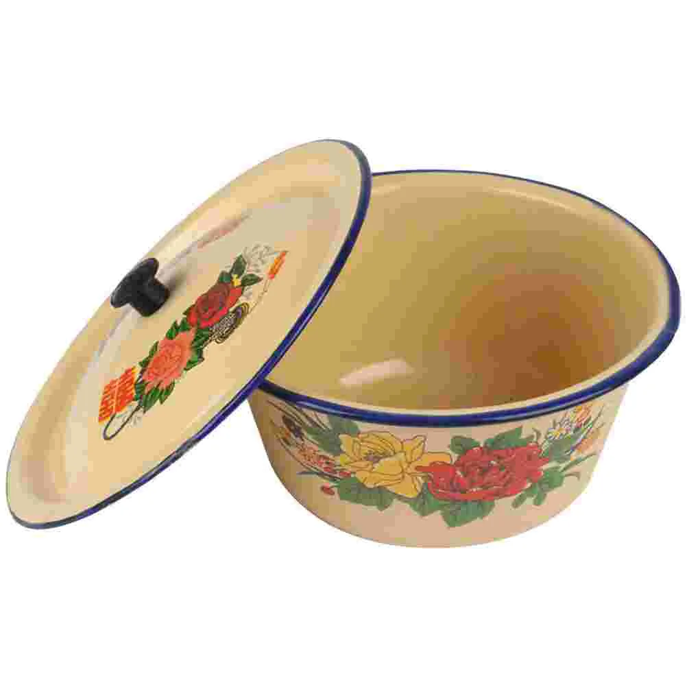 Mixing Bowl Old Fashioned Lard Basin Pasta Soup Bowls with Lids 1550X1550X1080CM Enamel Large Enamelware