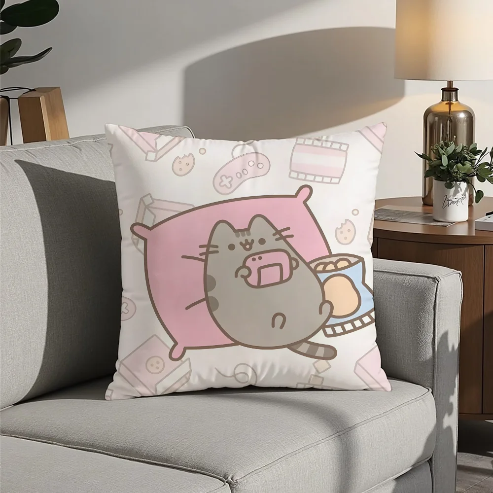 

Kawaii C-Chubby Cat Cartoon Pillow Case Plush Fabric Soft Pillowcase Double Sided Print Cushion Cover Household Gifts