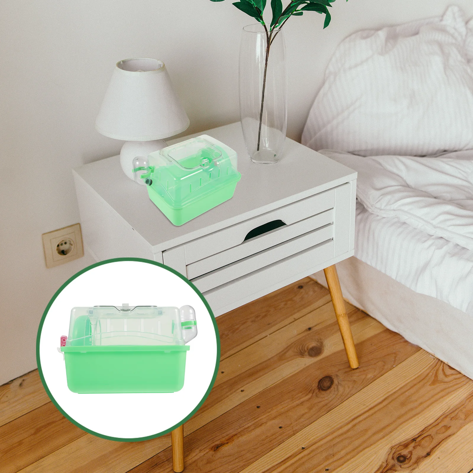 

Creative Rat Nest Cage for Dwarf Hamsters Large Plastic Pet Villa with Exercise Wheel Water Bottle Removable Tray Small Animal