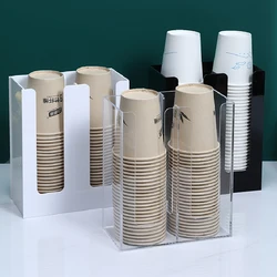 Acrylic Storage Cup Holder Disposable Coffee Cup Storage Rack Desktop Acrylic Paper Cup Holder Kitchen Tools Storage Supplies