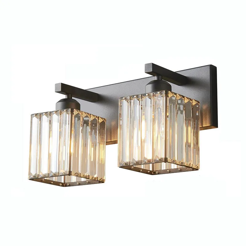 Modern Bathroom Vanity Light Wall Sconce with Crystal Shade Wall Mount Light Fixture for Bathroom Mirror Bedroom Hallway
