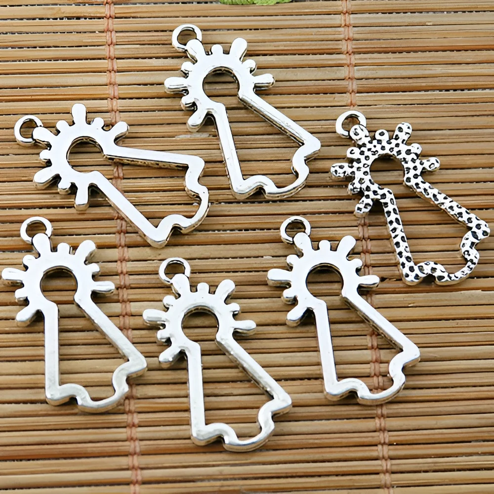 10 Uds 25*12,6mm agujero 1,3mm hueco NTRA SRA DEL dijes colgante EF1841