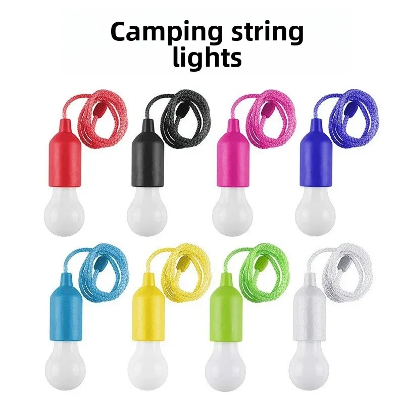 Portable Camping Tent Light Long Battery Wind Rope Emergency Warning Lamp Magnetic Double Hook Lantern for Outdoor