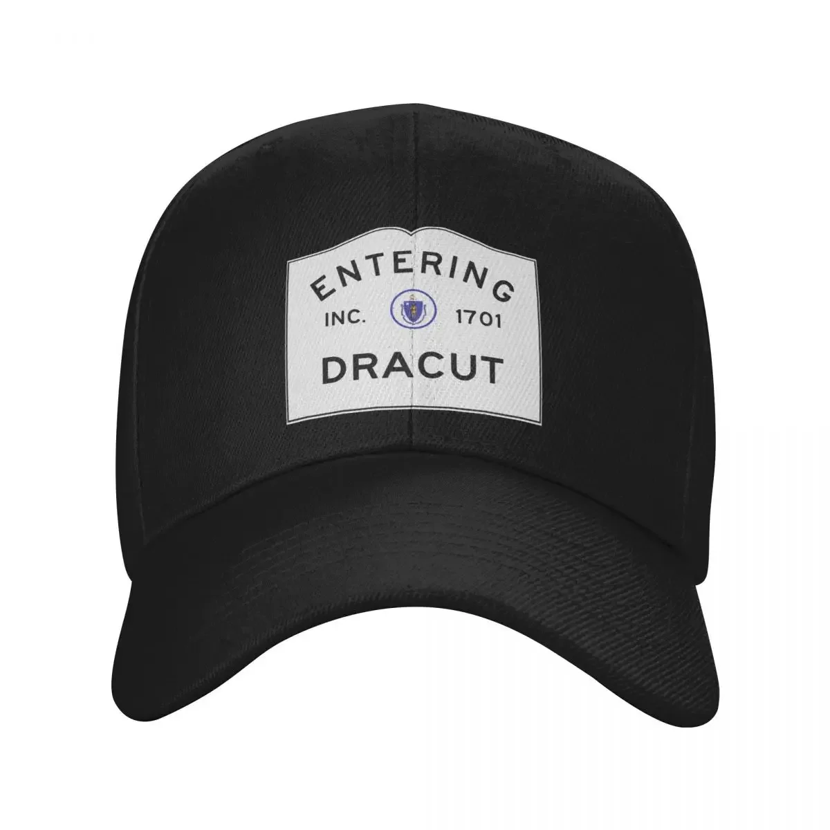 Entering Dracut Massachusetts - Commonwealth of Massachusetts Road Sign Baseball Cap derby hat custom Hat Women's 2025 Men's