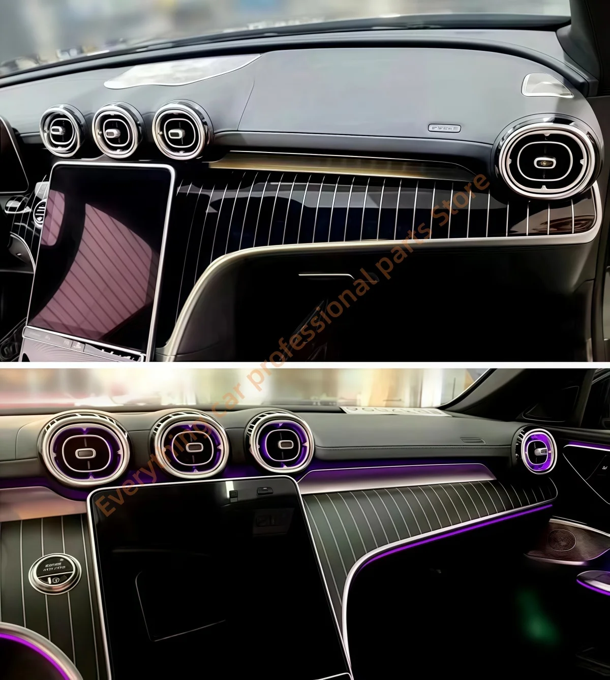 Car Dashboard panel for Mercedes-Benz W206 X254 Center console Decorative cover Color interior modification LED built light stri