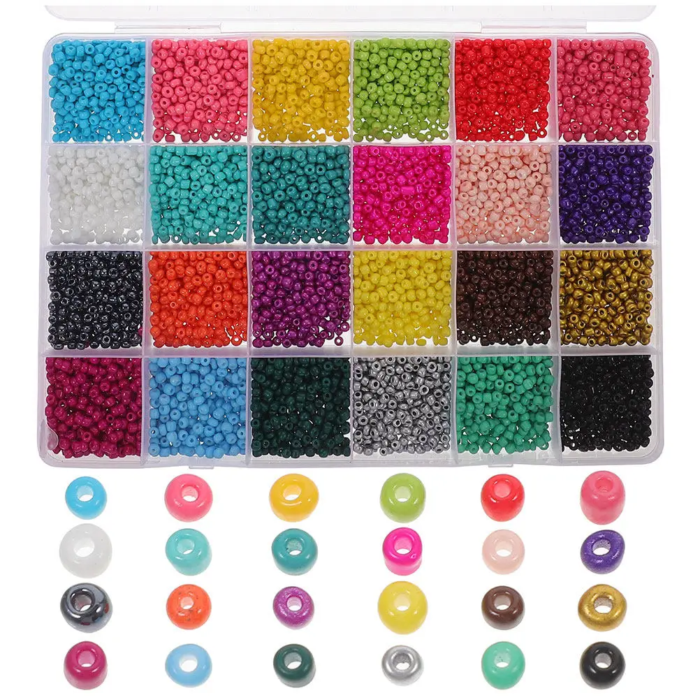 Box Decorative Glass Rice Beads DIY Jewelry Loose Bead Accessory for Necklace Bracelet Craft Supplies Multi-Function Household