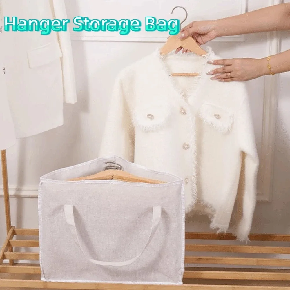 

Large Capacity Triangular Hanger Storage Bag Foldable Breathable Wardrobe Organizer Space-Saving with Handle