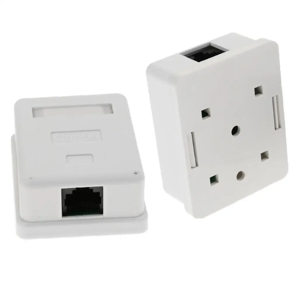 1 Port Surface Mount Box Durable ABS Face Plate Keystone Jack for Equipment Connection and Data Transmission