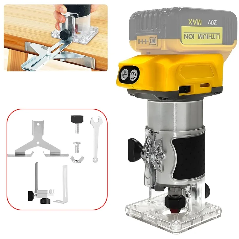 

Аккумуляторный триммер по дереву для аккумулятора Dewalt 20 В, 6 скоростей, набор триммеров по дереву, бесщеточный двигатель 800 Вт, 30000 об/мин для долбежей