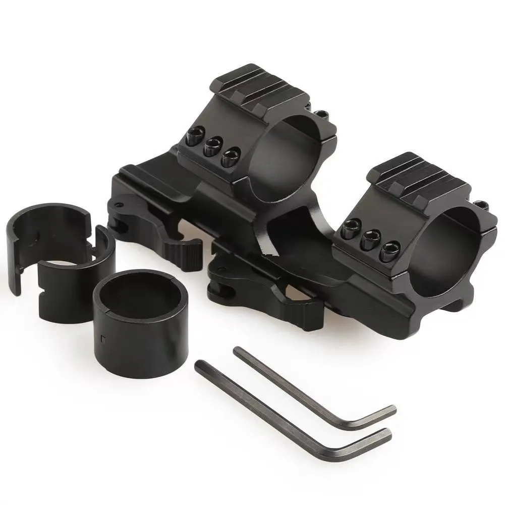 Metal HeavyDuty Dual 25.4mm / 30mm Quick CantiWeaver Scope Mount QD Hunting Holder For AR15 M4 M16 20mm Picatinny Weaver Rail