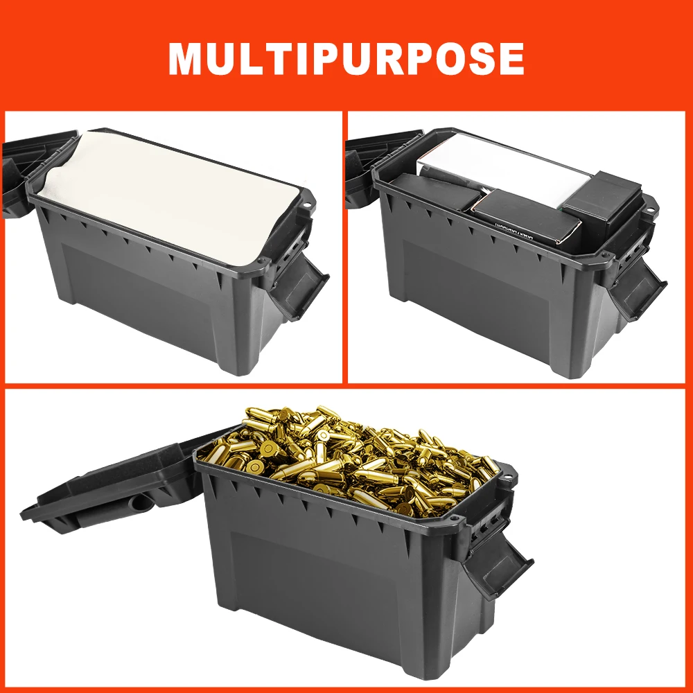 Tactical Ammo Bullet Box Ammo Pistol Storage Can Lockable Ammo Box Containers Weapons Storage Box for Pistol Magazines