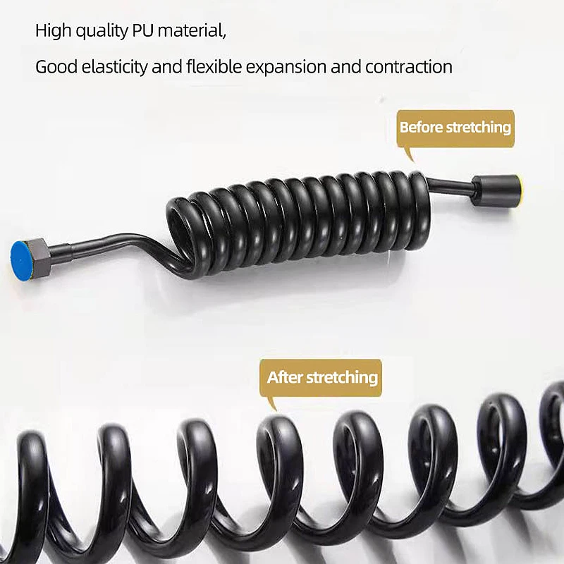 1PC Telescopic Spring Hose 1.5 Meters Long 1/2 Inch Threaded Telephone Cord Shower Hose