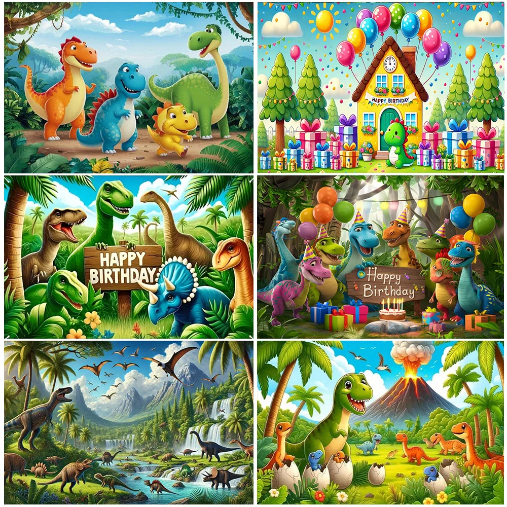 

Cute Cartoon Dinosaur Theme Child Birthday Party Decoration Background Jurassic Dinosaur Backdrop Baby Shower Kid Gift Supplies