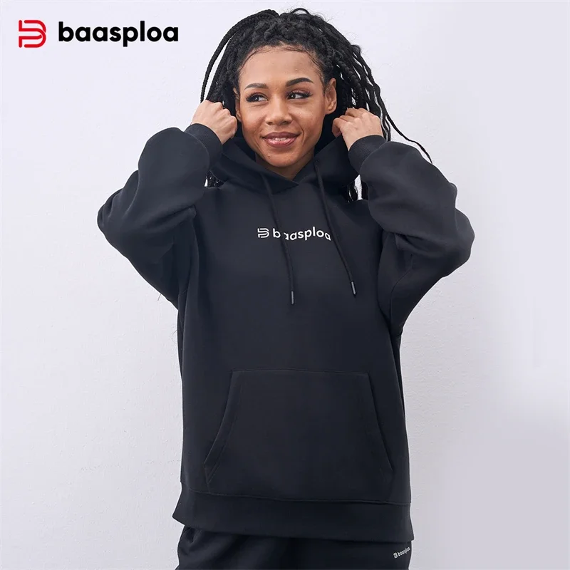Baasploa Women Hoodies New Fashion Loose Casual Clothing for Women Breathable Comfort Soft Solid Sportswear Free Shipping