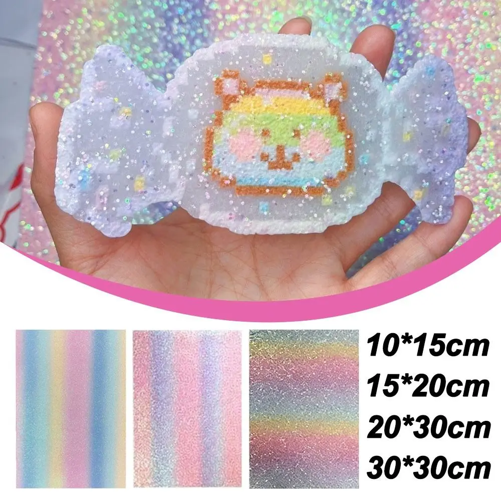 DIY Handmade DIY Fabric Ironing Cloth Non Stick Rainbow Glitter Bean Paste Fabric Reusable Heat-resistant Baking Cloth