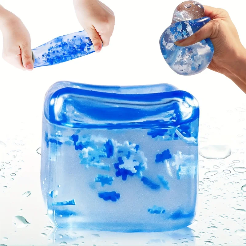 Giocattolo da spremere relax con fiocco di neve - Rinforzo flessibile per impugnatura in TPU, agitazione sensoriale per adulti e adolescenti (14+), colori misti