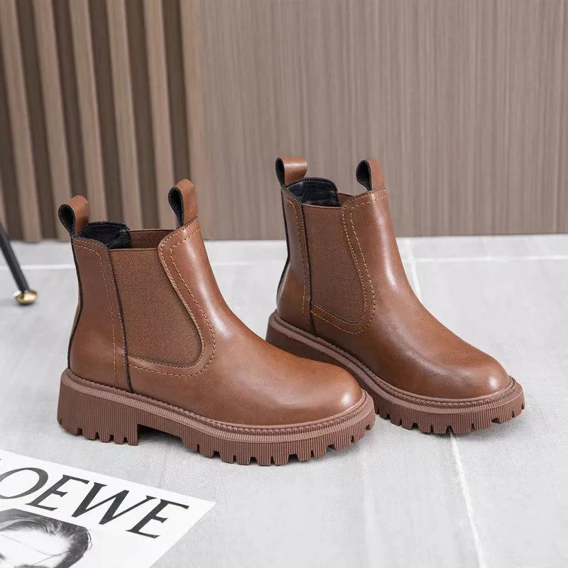 2023 New Fashion Women\'s Chelsea Boots  Autumn Winter Fashion Women\'s Ankle Boots Retro Marton Boots Ladies Plus size 42 43