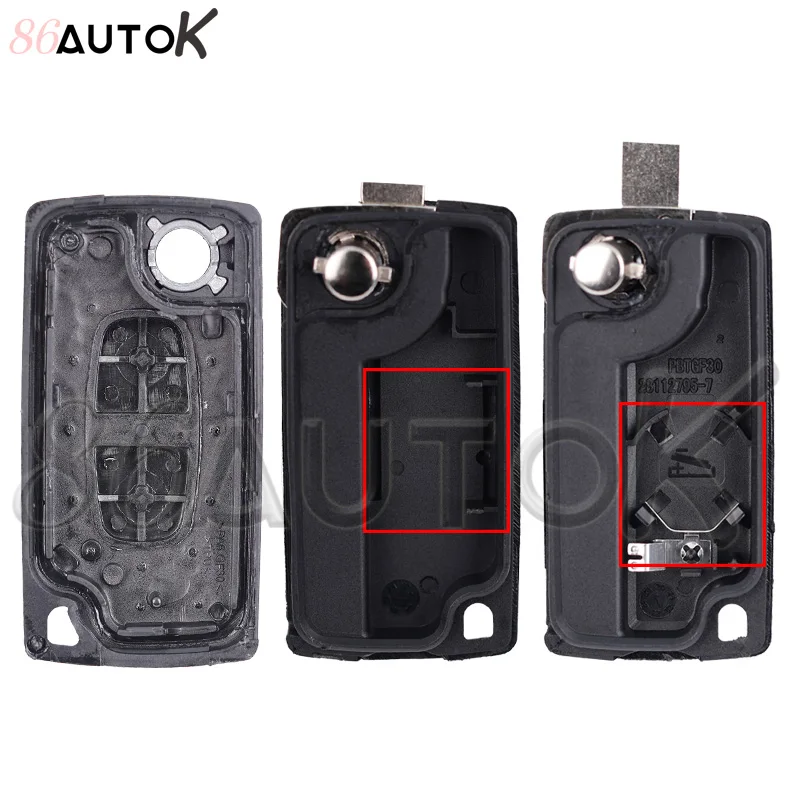 86AUTOK Etui na kluczyk zdalnego sterowania do Citroen C2 C3 C4 C5 C6 do Peugeot 207 307 308 407 607 807 Fob HU83/VA2 CE0523 CE0536 Przycisk 2/3