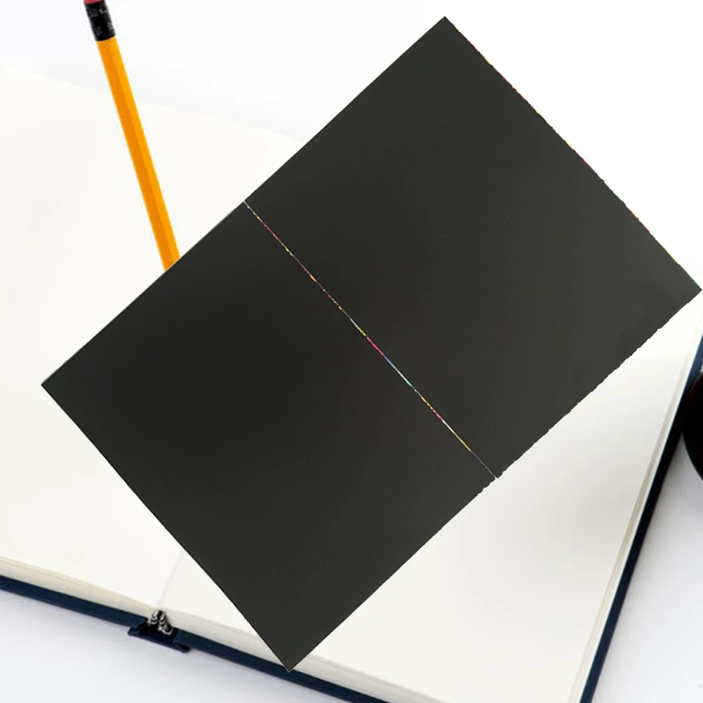 Scratch Painting Graffiti Book Thick Black Coating DIY Art Rainbow Paper Coloring Kids Toy Students Teaching Aid Drawing