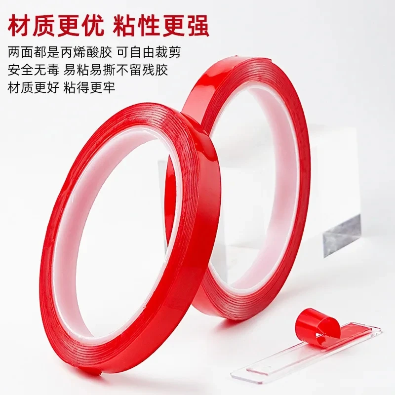

1Roll 3M/10M Length Strong Transparent Double Adhesive Nail Tip Adhesive Tape Acrylic Display Bar Nail Art Swatch Display Tool