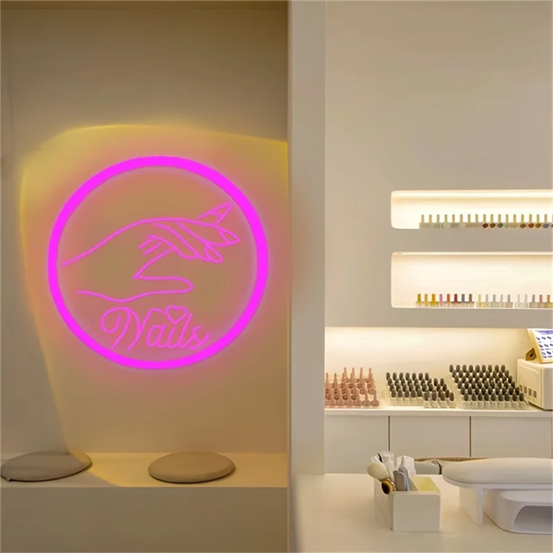 Imagem -05 - Usb Neon Sign Nails Light Luz Noturna para Nail Shop Salão de Beleza Luz Decorativa do Estúdio Pode Pendurar na Parede