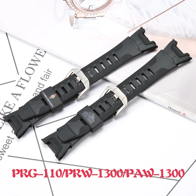 

Resin Rubber Strap For Casio ProTrek PRG-110 PRW-1300 PAW1300 Men Sport Waterproof Replacement Band Bracelet Watch Accessories