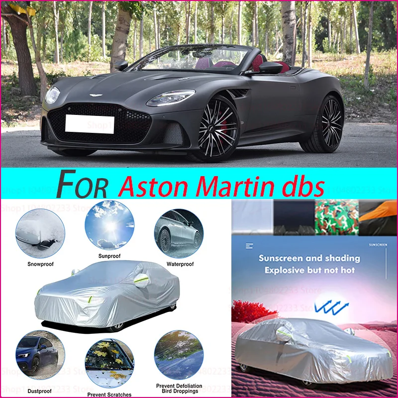 

Black Heavy Duty Car Cover Waterproof All Weather, Full Exterior Cover Outdoor Snow Sun Uv Protection For Aston Martin Dbs