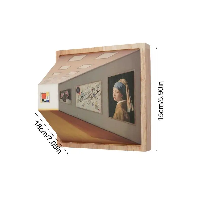 Creative 3D Naked Eye Vision Wall Decoration Wooden Non Perforated Wall Mounted Bedside Atmosphere Unique Home Decoration Gift