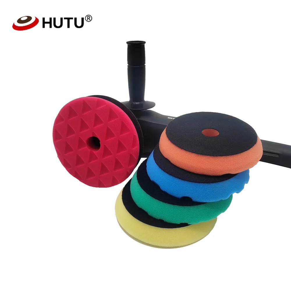 HUTU 5 Inch Car Scratch Removal Polish Pad 130MM Sponge Pad Polishing Compound for Dual Action Polisher