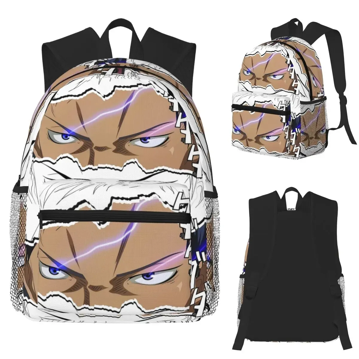 حقيبة ظهر Zone Anime Eyes Scratch Daypack ذات سعة كبيرة للأولاد والبنات حقيبة كتب مدرسية حقائب كتف للرجال والنساء