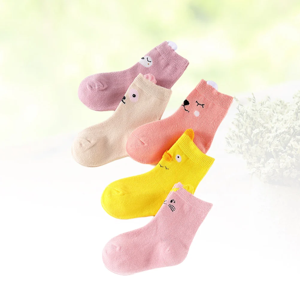 5 Pairs Cotton Socks for Kids Animal Sheep Stockings Childrens Christmas Toddler