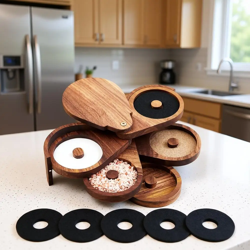 

5 Tier Margarita Salt Rimmer Set with Lid and 5 Sponges for Home Bar, Cocktails, and House Party