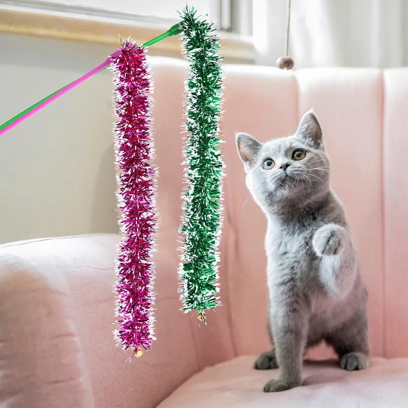 New Colorful Handheld Cat Teaser Wand Interactive Cat Toy Stimulate Energy  Relieve Boredom Pet Supplies